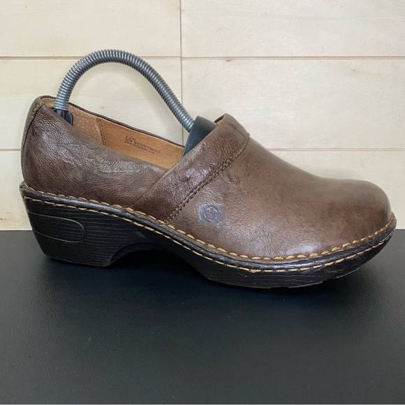 Born Toby Duo Clogs Women's Size 8.5 Shoes Brown Leather Slip-Ons - Picture 1 of 11